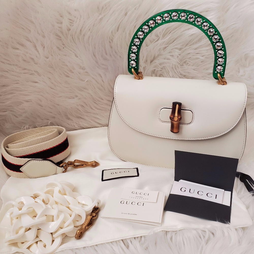 Gucci, White Crystal-embellished Perspex-handle Le